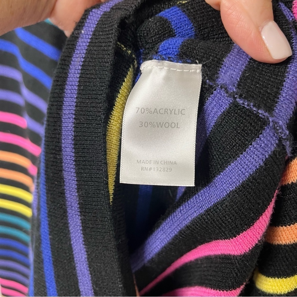 Lovers and Friends Unity Sweater Dress Rainbow Stripe Size Large Long Sleeve - Picture 8 of 9